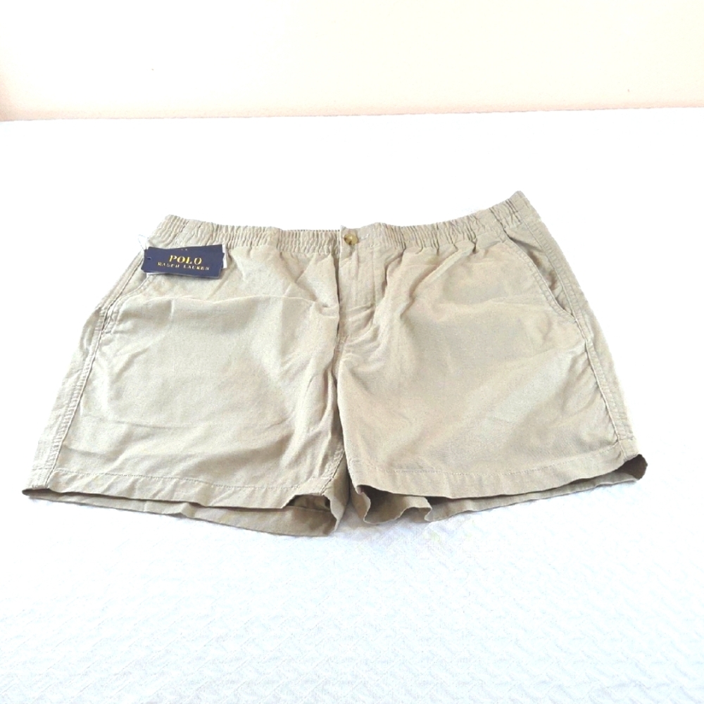 Polo by Ralph Lauren Tan Mens Stretch Classic Shorts with Classic Design XL. - Picture 3 of 16